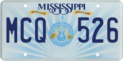 MS license plate MCQ526