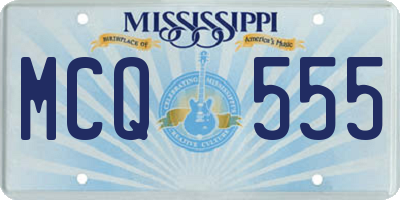 MS license plate MCQ555