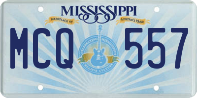 MS license plate MCQ557
