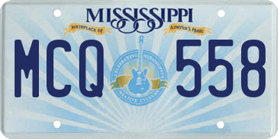 MS license plate MCQ558