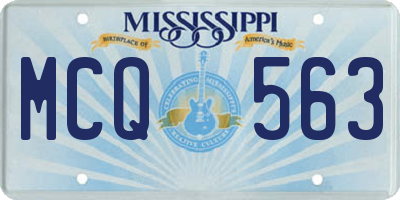MS license plate MCQ563