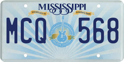 MS license plate MCQ568