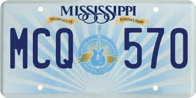 MS license plate MCQ570