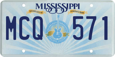 MS license plate MCQ571