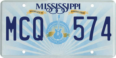 MS license plate MCQ574