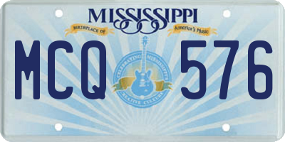 MS license plate MCQ576