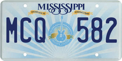 MS license plate MCQ582
