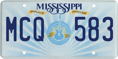 MS license plate MCQ583