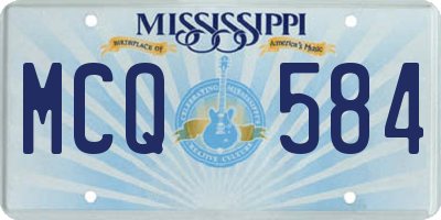 MS license plate MCQ584