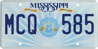 MS license plate MCQ585