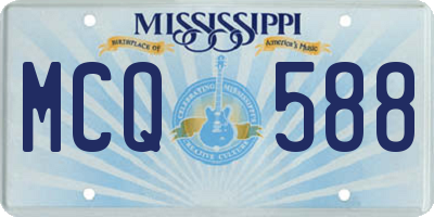 MS license plate MCQ588