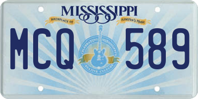 MS license plate MCQ589