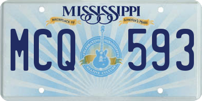 MS license plate MCQ593