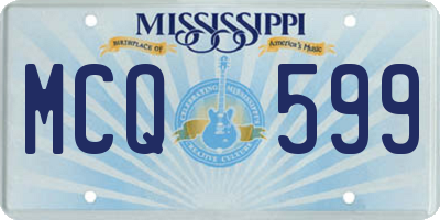 MS license plate MCQ599