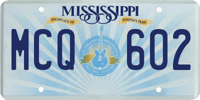 MS license plate MCQ602
