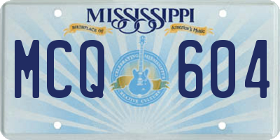 MS license plate MCQ604
