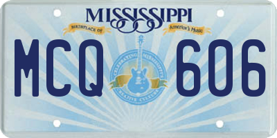 MS license plate MCQ606