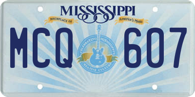 MS license plate MCQ607