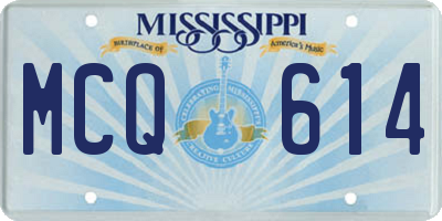 MS license plate MCQ614