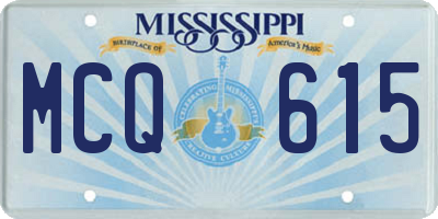 MS license plate MCQ615