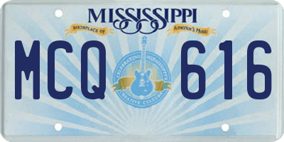 MS license plate MCQ616