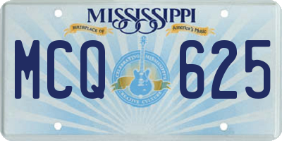MS license plate MCQ625