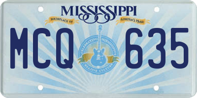 MS license plate MCQ635