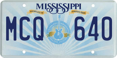 MS license plate MCQ640