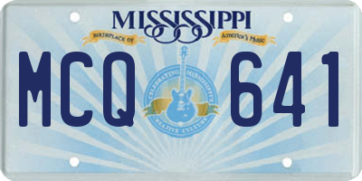 MS license plate MCQ641