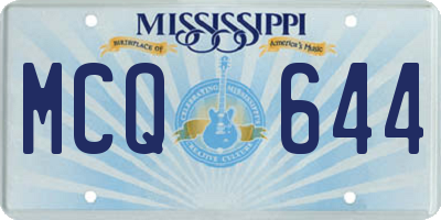 MS license plate MCQ644