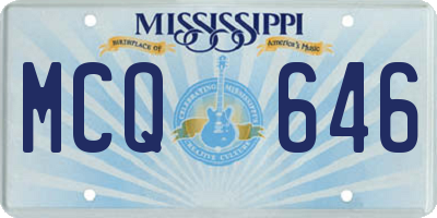 MS license plate MCQ646