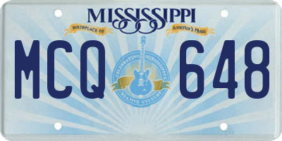 MS license plate MCQ648