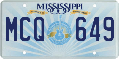 MS license plate MCQ649