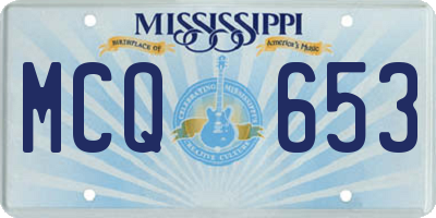 MS license plate MCQ653