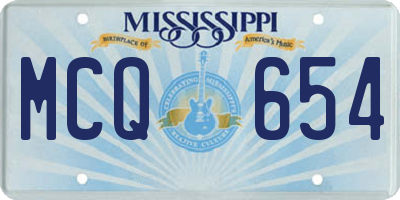 MS license plate MCQ654