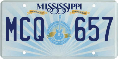 MS license plate MCQ657