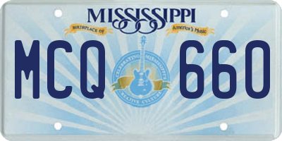 MS license plate MCQ660