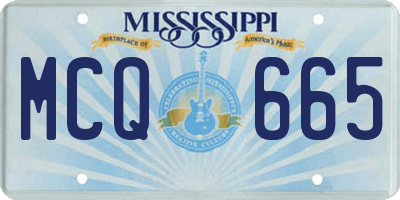 MS license plate MCQ665