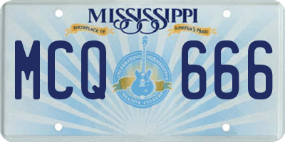 MS license plate MCQ666