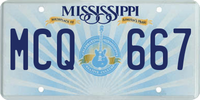 MS license plate MCQ667