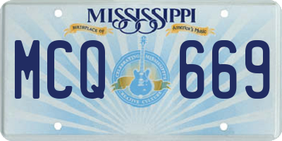 MS license plate MCQ669