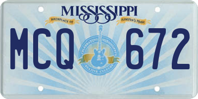 MS license plate MCQ672