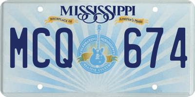MS license plate MCQ674
