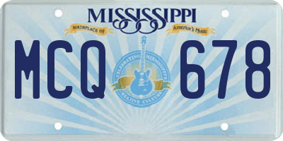 MS license plate MCQ678