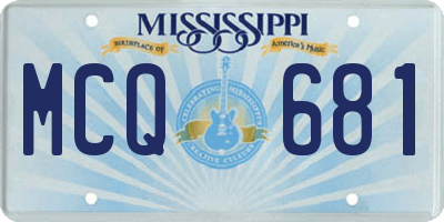 MS license plate MCQ681