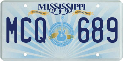 MS license plate MCQ689