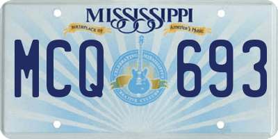 MS license plate MCQ693