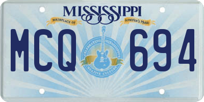 MS license plate MCQ694