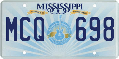 MS license plate MCQ698