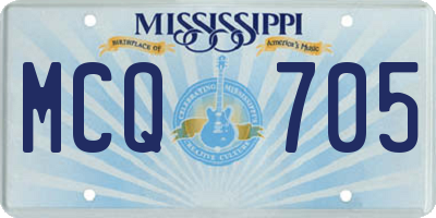 MS license plate MCQ705